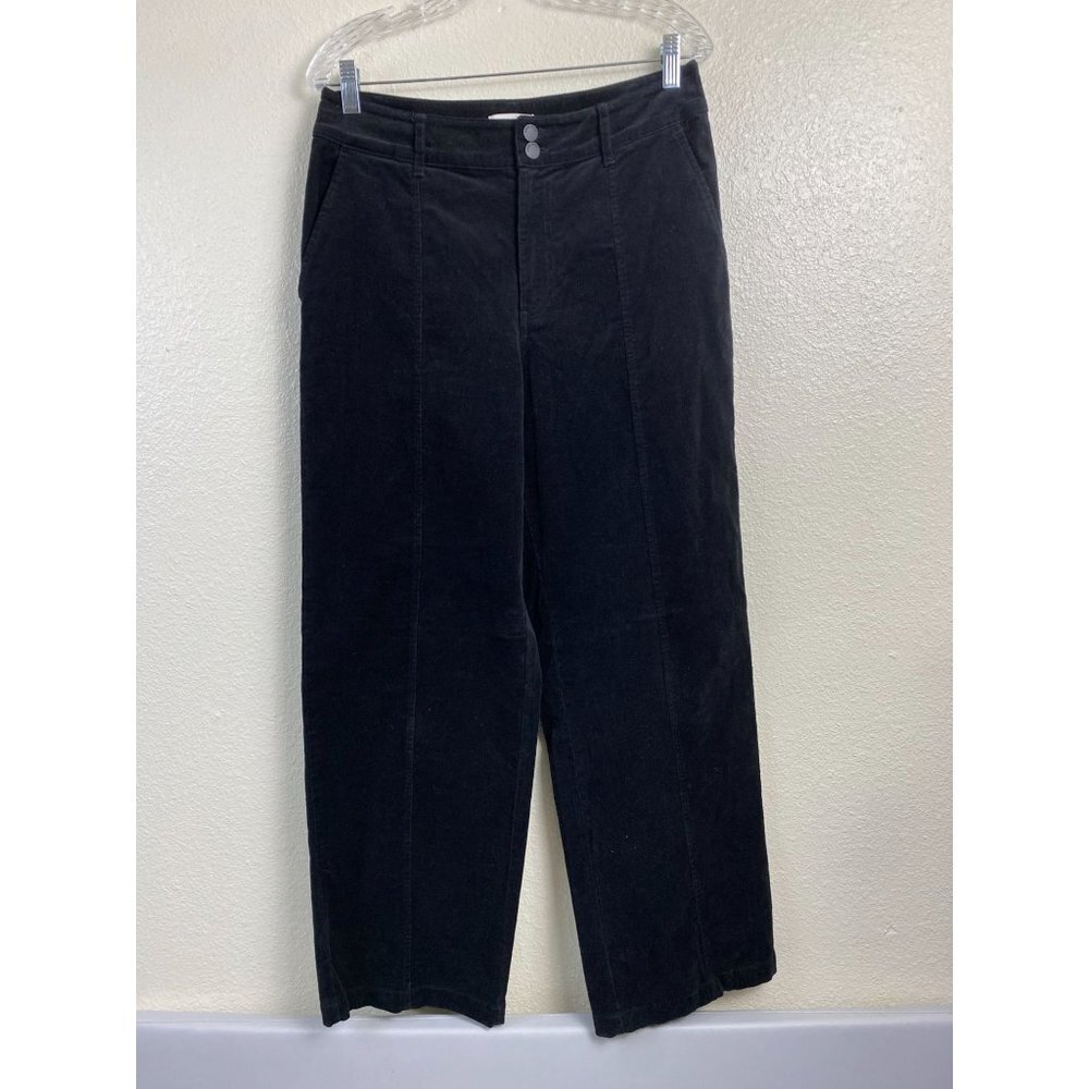 Knox Rose Corduroy Womens Wide leg Pants size 10 Black Cotton 90s Y2k Trouser